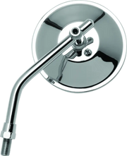 Chrome Motorcycle Mirror showcasing BikeMaster 4in Adjustable Round Mirror 10mm
