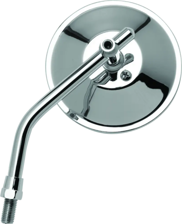 Chrome Motorcycle Mirror showcasing BikeMaster 4in Adjustable Round Mirror 10mm