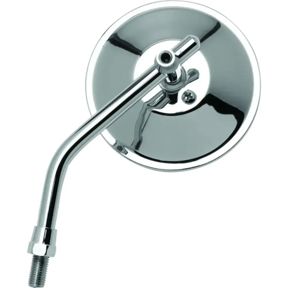 Chrome Motorcycle Mirror showcasing BikeMaster 4in Adjustable Round Mirror 10mm