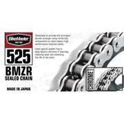Chrome Motorcycle Chain with BikeMaster 525 BMZR Rivet Link for bikes