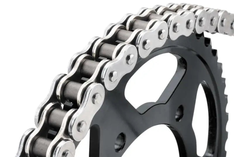 Black sprocket and silver chain on BikeMaster 525x150 BMZR Z-Ring Chain bike part