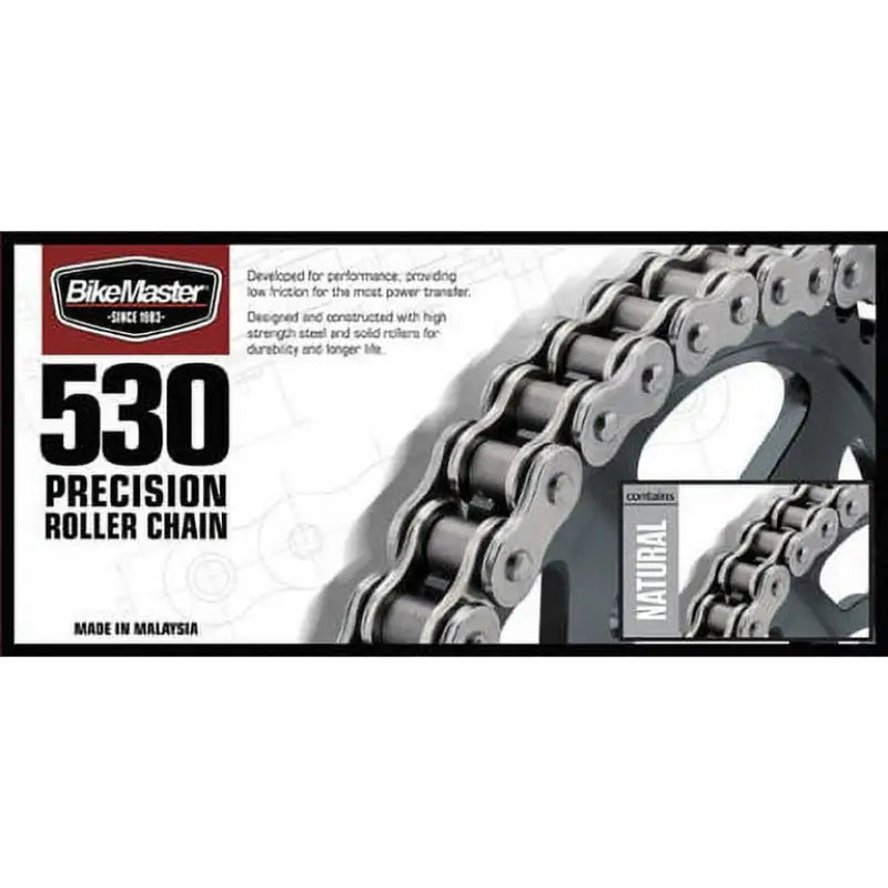 BikeMaster 530x106 chain showing the precision roller design for bikes