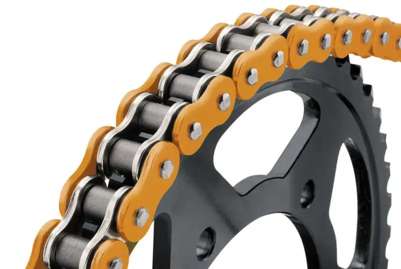 Motorcycle chain and sprocket for BikeMaster 530x150 BMXR O-Ring Chain in orange