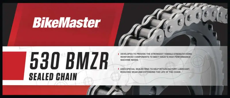 BikeMaster 530x160 BMZR sealed chain for durability and smooth riding experience