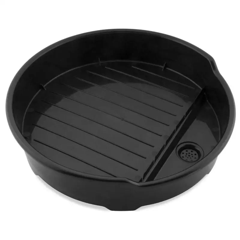 Round black oil drain pan for BikeMaster 55-Gallon Drum Drain Container Cover