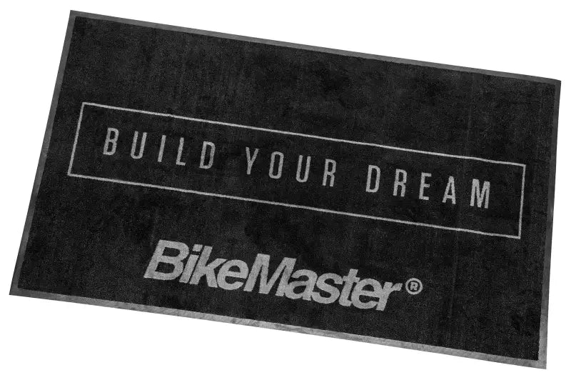 Black BikeMaster 5ft x 3ft shop mat for bike work and garage protection