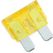 Yellow automotive blade fuse from the BikeMaster 5Piece 20A Replacement Fuse set