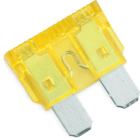 Yellow automotive blade fuse from BikeMaster 5Piece 3A replacement mini blade fuse