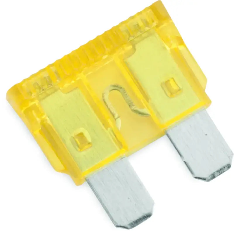Yellow automotive blade fuse from BikeMaster 5Piece 3A replacement mini blade fuse