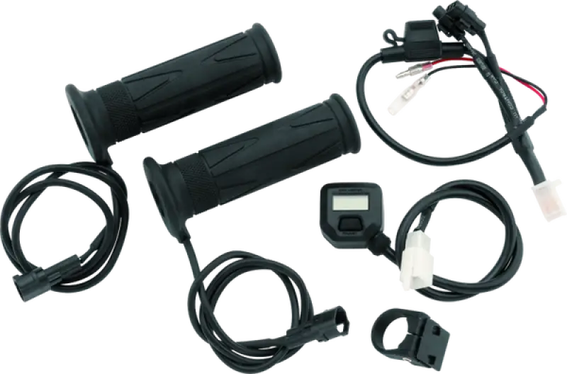BikeMaster 7/8in heated grips with LCD switch for cozy riding on 8in heated grips