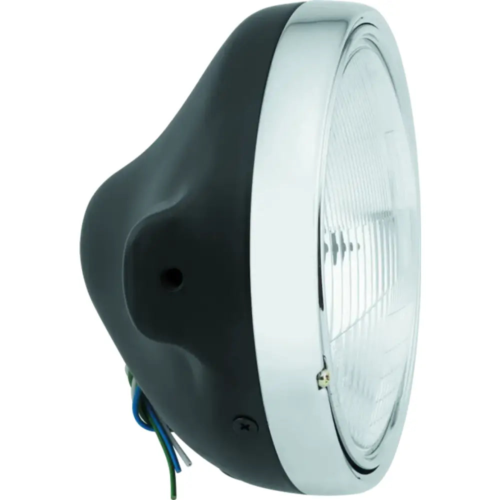 BikeMaster 7in Slim Headlight Side Mount - Black - 152457 - Lights