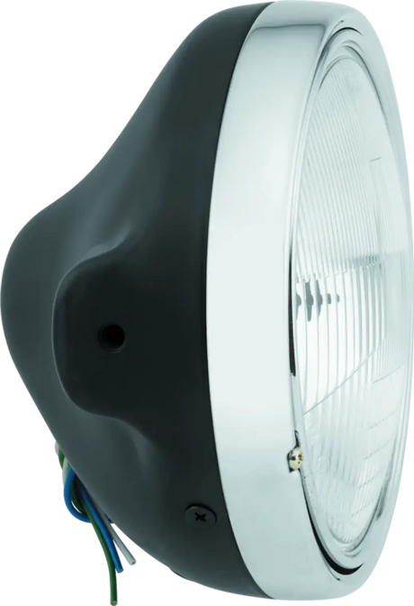 BikeMaster 7in Slim Headlight Side Mount - Black - 152457 - Lights