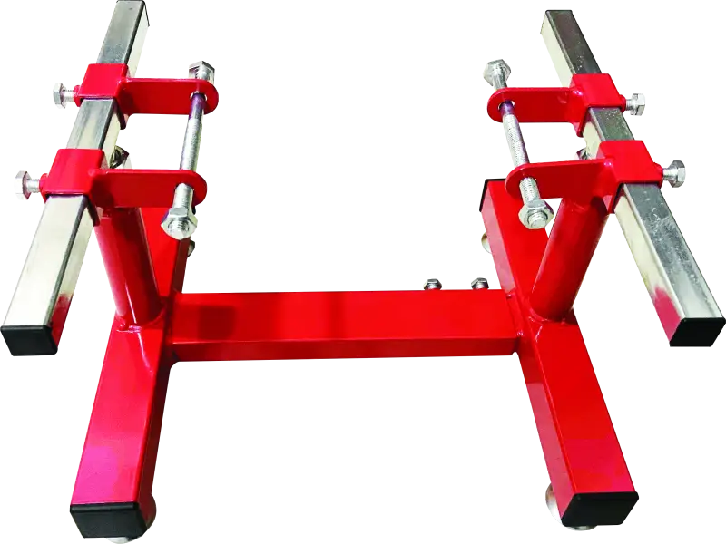 BikeMaster Adjustable MX Engine Stand - 151899, red and silver, sturdy construction, adjustable design, ideal for MX engines.