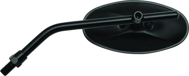 Black BikeMaster adjustable oval mirror for motorcycles, 10mm mounting hardware