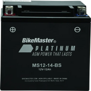 BikeMaster AGM Battery - MS12-14-BS - 780713 - Batteries Starting & Charging