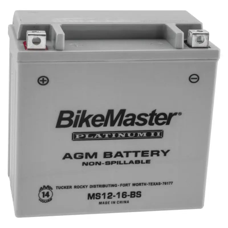 BikeMaster AGM Battery MS12-16-BS 780720, maintenance-free, durable power source for motorcycles, suitable for RV, Automotive, Powersports, off-road, marine, exterior, truck accessories, interior, truck bed, rv parts, Auto Maintenance, Batteries, Starting & Charging, AVADA - Best Sellers, Must Haves