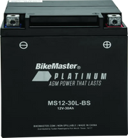 BikeMaster AGM Battery - MS12-30L-BS - 780728 - Batteries Starting & Charging