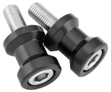 Black BikeMaster alum spool kit with threaded bolts for Harley bikes