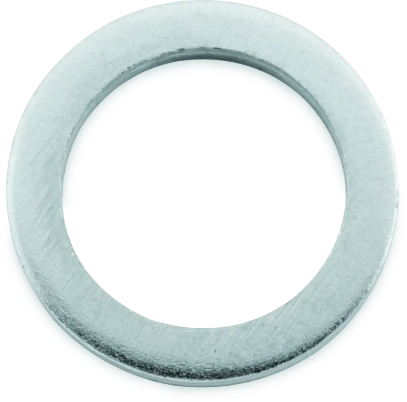 Silver metal washer from BikeMaster Aluminum Crush Washer 14mm pack