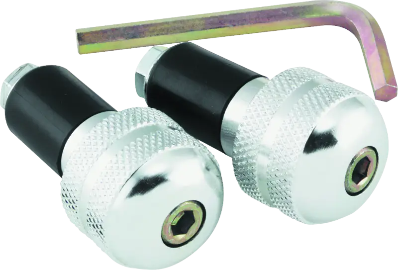 BikeMaster Anti Vibration Bar Ends with Silver and Black Handles and Allen Wrench