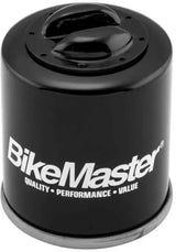 Black BikeMaster Aprilia BM-183 oil filter for motorcycles easy to install and replace