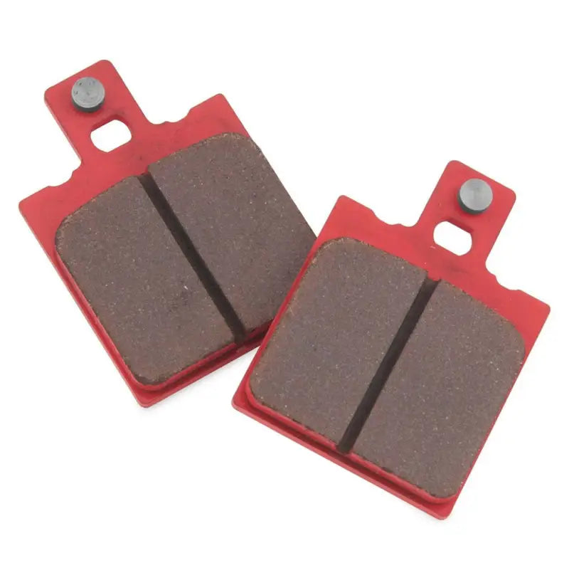 Two red BikeMaster ATK Sintered brake pads for ATK Sintered brake upgrade
