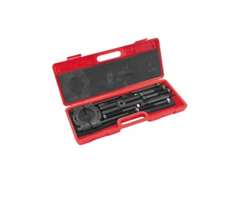 Red case with black bikemaster bearing puller tools for easy bearing removal