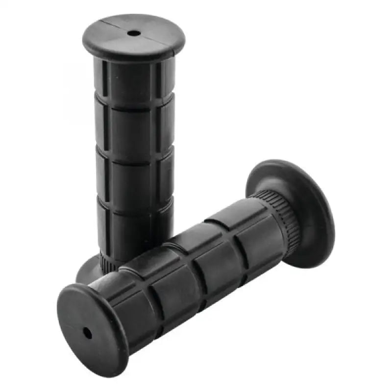 Black rubber handlebar grips for bikes, part of BikeMaster Big Blocks Grips lineup