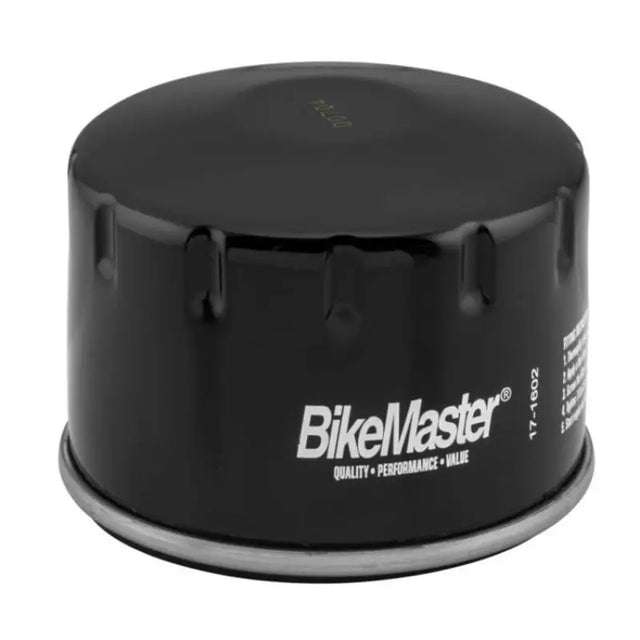 Black Oil Filter for BikeMaster BMW BM-164 motorcycle, high-quality oil filter replacement