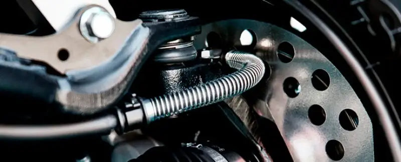 Motorcycle brake assembly with BikeMaster Can-Am Sintered Brake Pads for stopping power