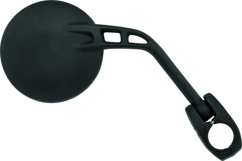 Black round dual sport mirror for bikes, fits BikeMaster Clamp On Dual Sport Mirror Right
