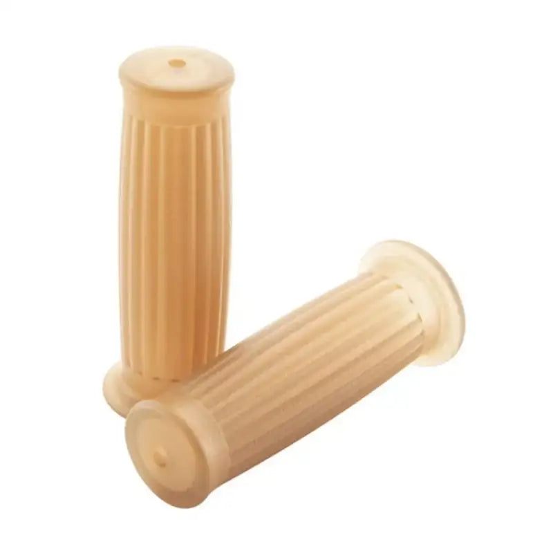Bikemaster Classic Lines Grips - Cafe beige ribbed handlebar grips for bikes