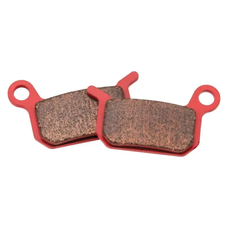 Red bicycle brake pads for BikeMaster Cobra Moto Sintered Brake Pads