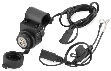 BikeMaster Dual USB Socket w/ Bracket for motorcycle handlebar USB charger