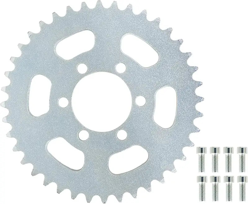 Silver steel sprocket with mounting bolts for Ducati rear steel sprocket replacement