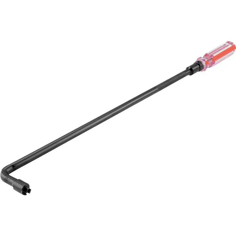 Long bent red-handled screwdriver for extra reach adjustment from BikeMaster Extra Reach