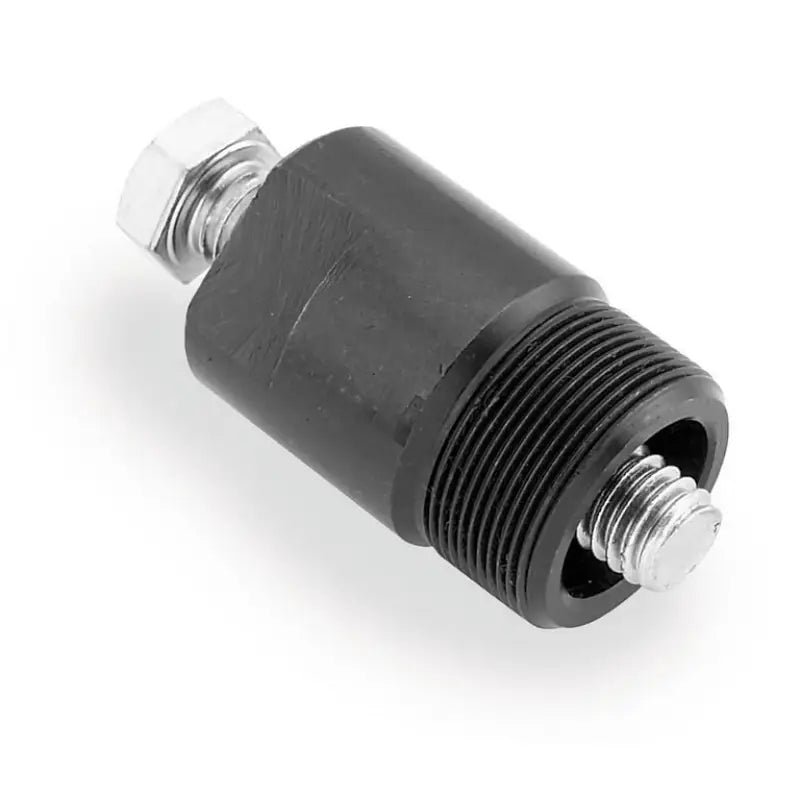 Black metal Bikemaster Flywheel Puller with threaded ends and nut for easy removal