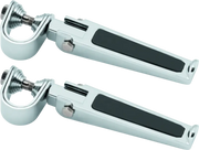 Chrome motorcycle foot pegs featuring durable bikemaster footpegs rubber for comfy rides
