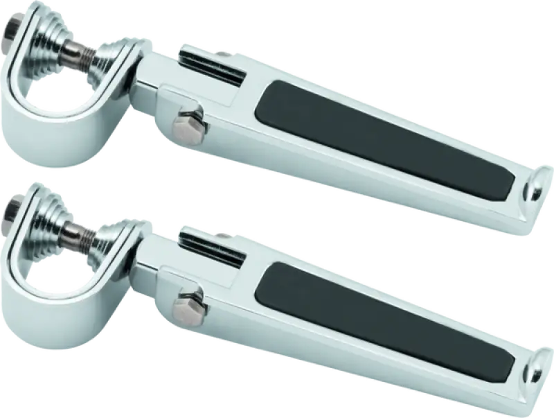 Chrome motorcycle foot pegs featuring durable bikemaster footpegs rubber for comfy rides