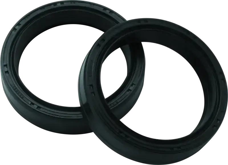 Two black rubber fork seals for BikeMaster Fork Seal - 43 x 54 x 11 in bikemaster fork