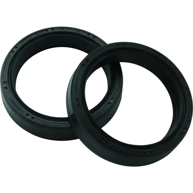 Two black rubber fork seals for BikeMaster Fork Seal - 43 x 54 x 11 in bikemaster fork