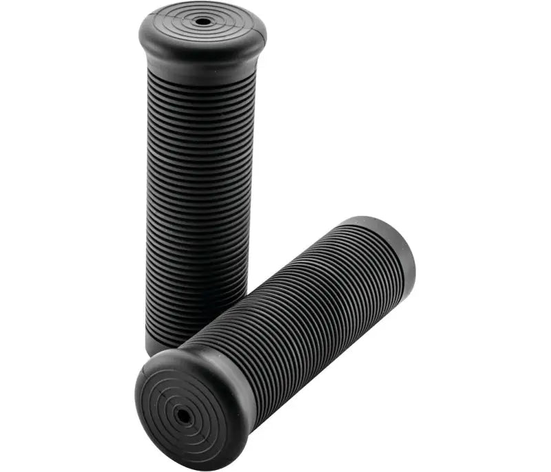 Black bikemaster high fidelity grips with rubber handles for bike comfort and control