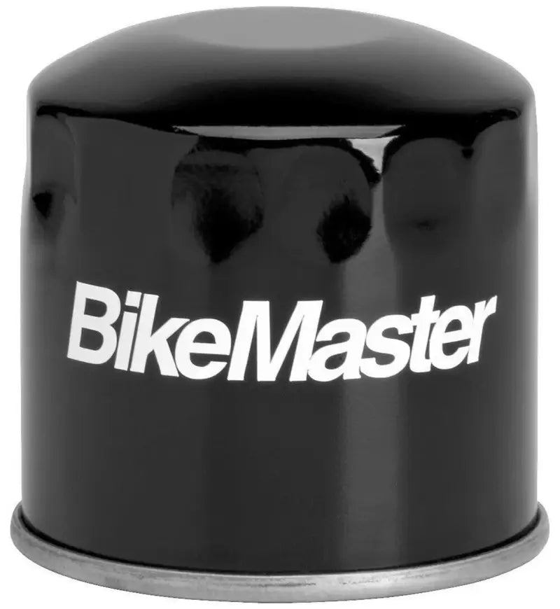 Black BikeMaster Honda BM-113 oil filter for Honda motorcycles, high quality part