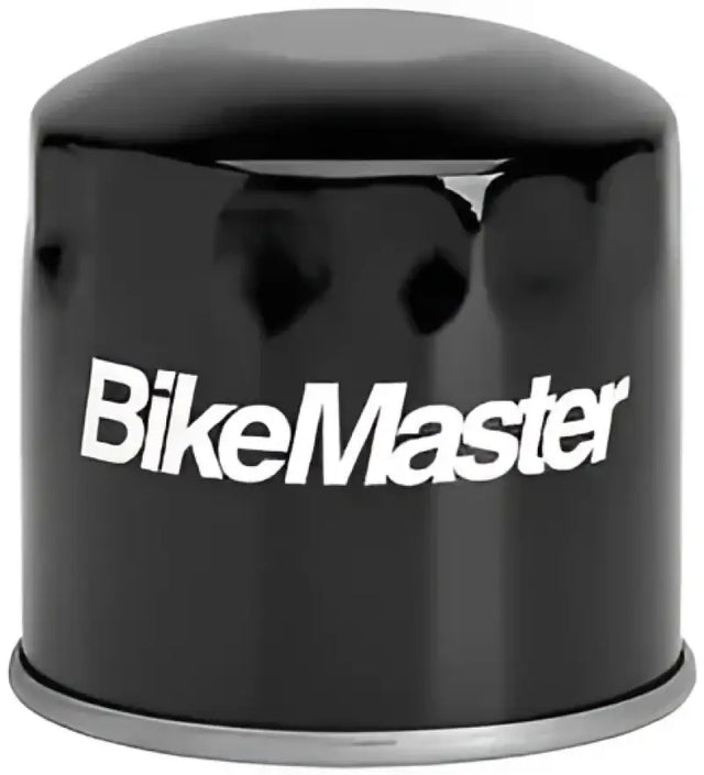 Black BikeMaster oil filter for BikeMaster Honda BM-202, compatible with Honda motorcycle