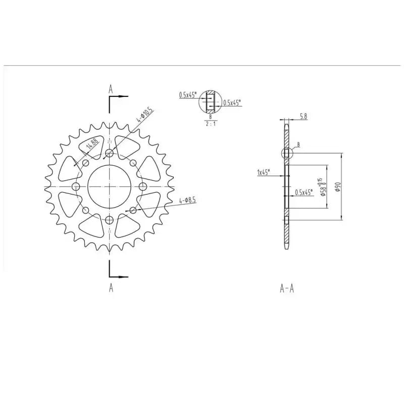 BikeMaster Honda Rear Steel Sprocket 520 33T - Black - 965127 - Drivetrain
