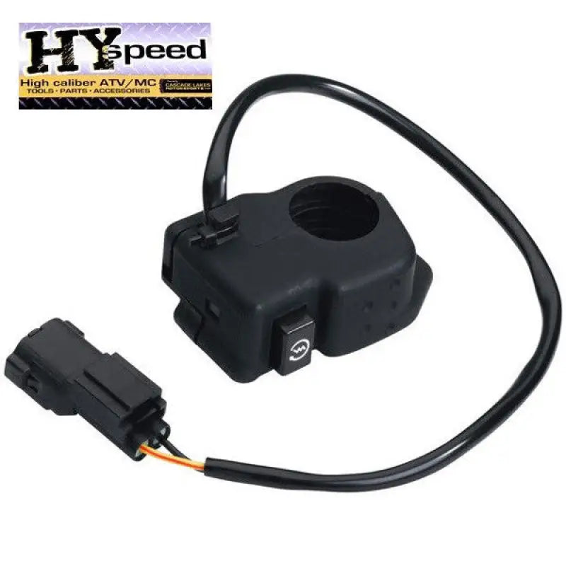 Black ATV handlebar switch with wiring for BikeMaster Honda Solenoid Remote or Honda solenoid remote