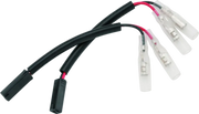 Two black bikemaster Honda turn signal adapter wires with connectors for easy installation