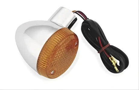 Chrome Motorcycle Turn Signal with Wiring for BikeMaster Honda Left Turn Signal Front Left
