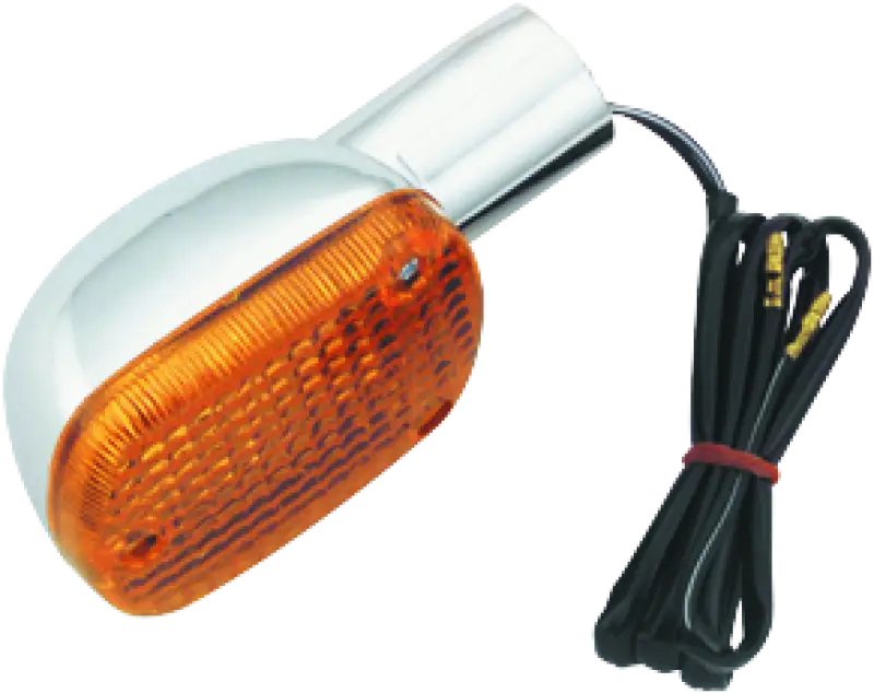 BikeMaster Honda turn signal with chrome housing and amber lens for Honda bikes