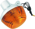 Amber motorcycle turn signal with chrome housing and black wire for Bikemaster Honda Turn signal rear
